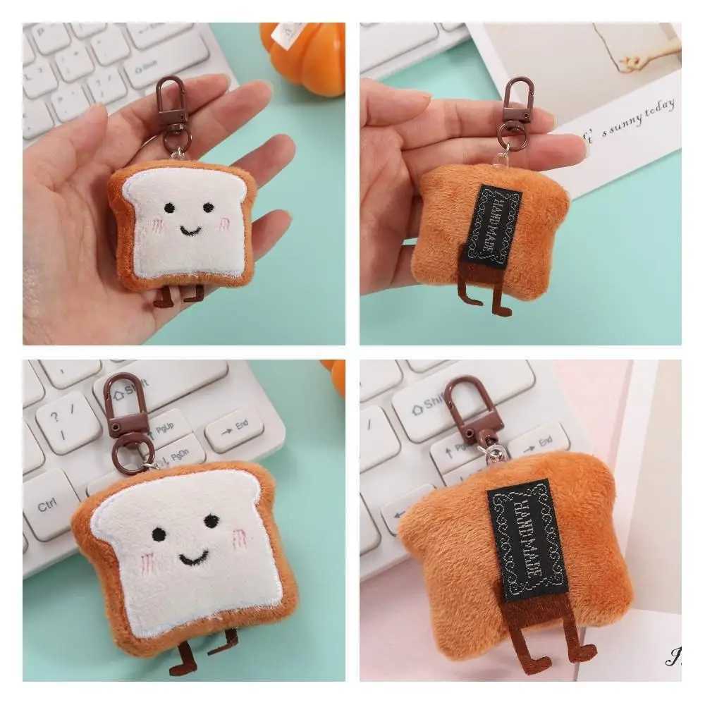 Hanging Decorative Toast Bread Plush Bread Keychain Charm Keychain Cute Keychain Kawaii Creative Bread Keychain Car Keychain W250411