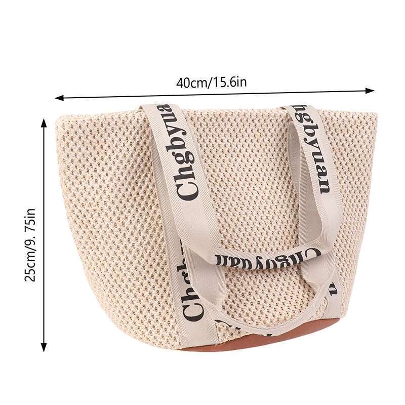 New Popular Grass Handmade Woven Beach Bag Retro Countryside Style Handbag Portable Hot Large Capacity Casual Tote Fashion bags