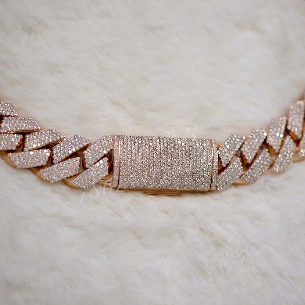 400G Heavier Big Guy 20mm 4 Row Diamonds 925 Sterling Silver Iced Out VVS Moissanite Diamond Cuban Link Chain