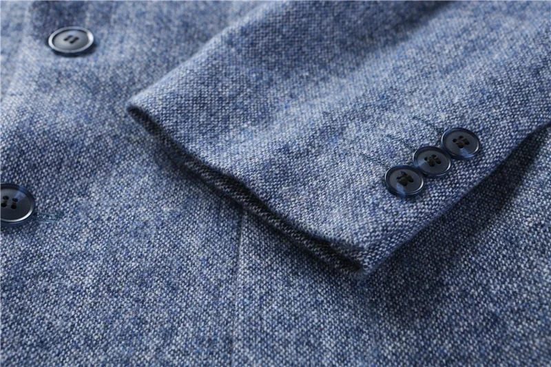 Autumn and Winter Top Quality Sheep Wool Fashion Business Blazers JacketsClassic Menswear Casual Gray Blue Blazer 251110