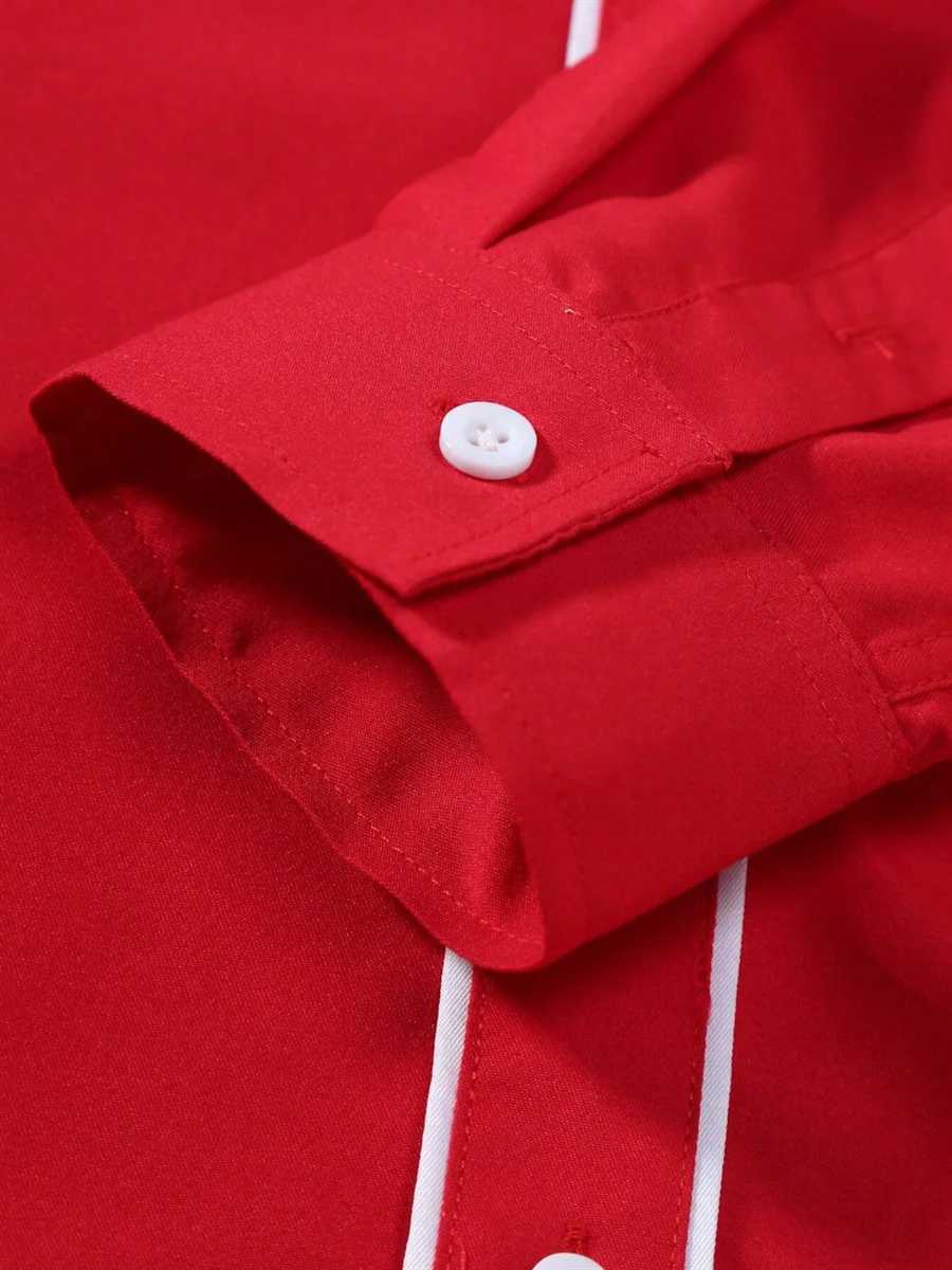 2024 Fashion Lapel Long Sleeve Mens Shirt Simple Casual Mens Street Dance Shirt European Size 5XL Fast Shipping Printed Shirt K251110