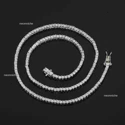 Pendant Necklaces Juncheng 2mm Width GRA VVS Moissanite S Sterg Sier 10K 14K Gold Plated Chain Tennis Necklace for Men Women Wholesale