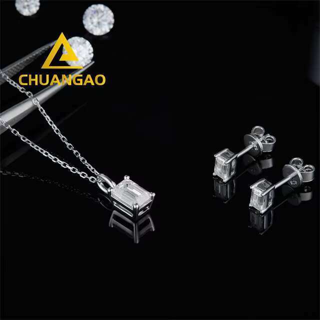 New Products Moissanite Wedding Pendant Sets Ring 925 Silver Moissanite Wedding Set Moissanite Earrings Set