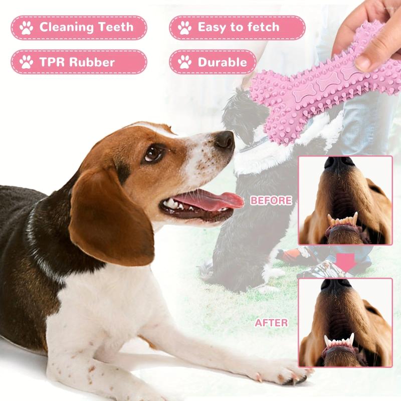 Update 6-Piece Cute Puppy Chew Toy Set - Interactive Pet For Cleaning Teeth With Soft Rubber Toys Puppies