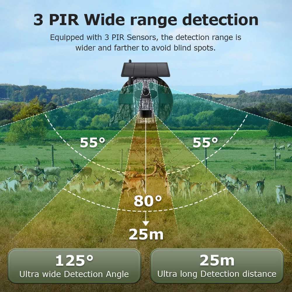 High definition 4K solar powered 4G intelligent GPS positioning hunting camera waterproof animal camera supports outdoor monitoring and temperature X2