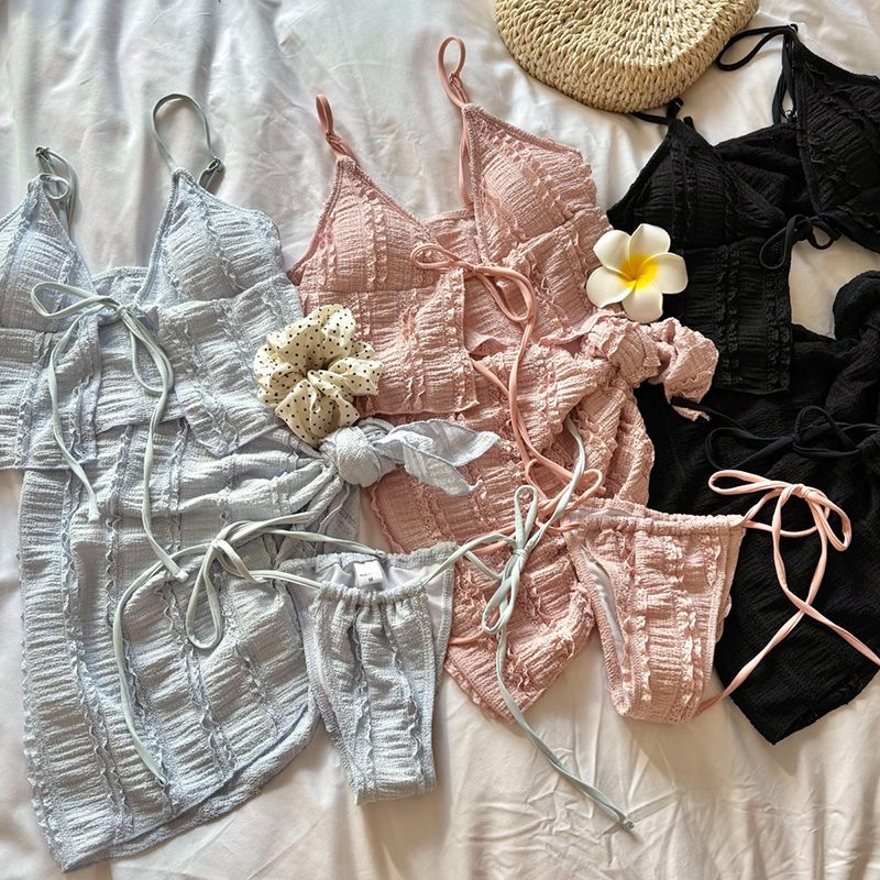 Factory direct sales split three piece women's swimsuit, beach vacation hot spring swimsuit