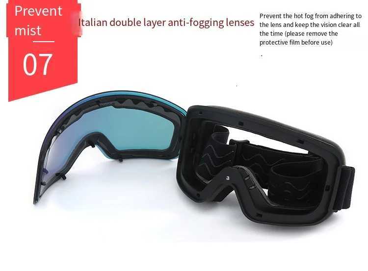 Ski Snowboard Goggles Women Men Skiing Eyewear Mask UV400 Snow Protection Over Glasses Adult Double Anti-Fog Lens Cylindrical K251110