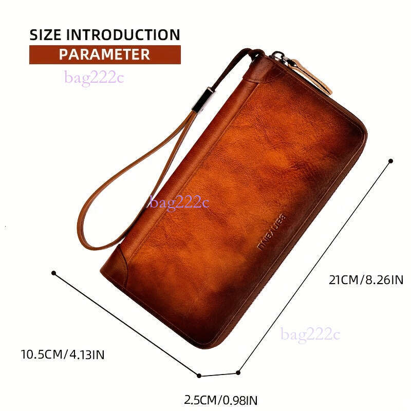 Banya Nu Long Men's Genuine Leather New Zipper Wallet N2040