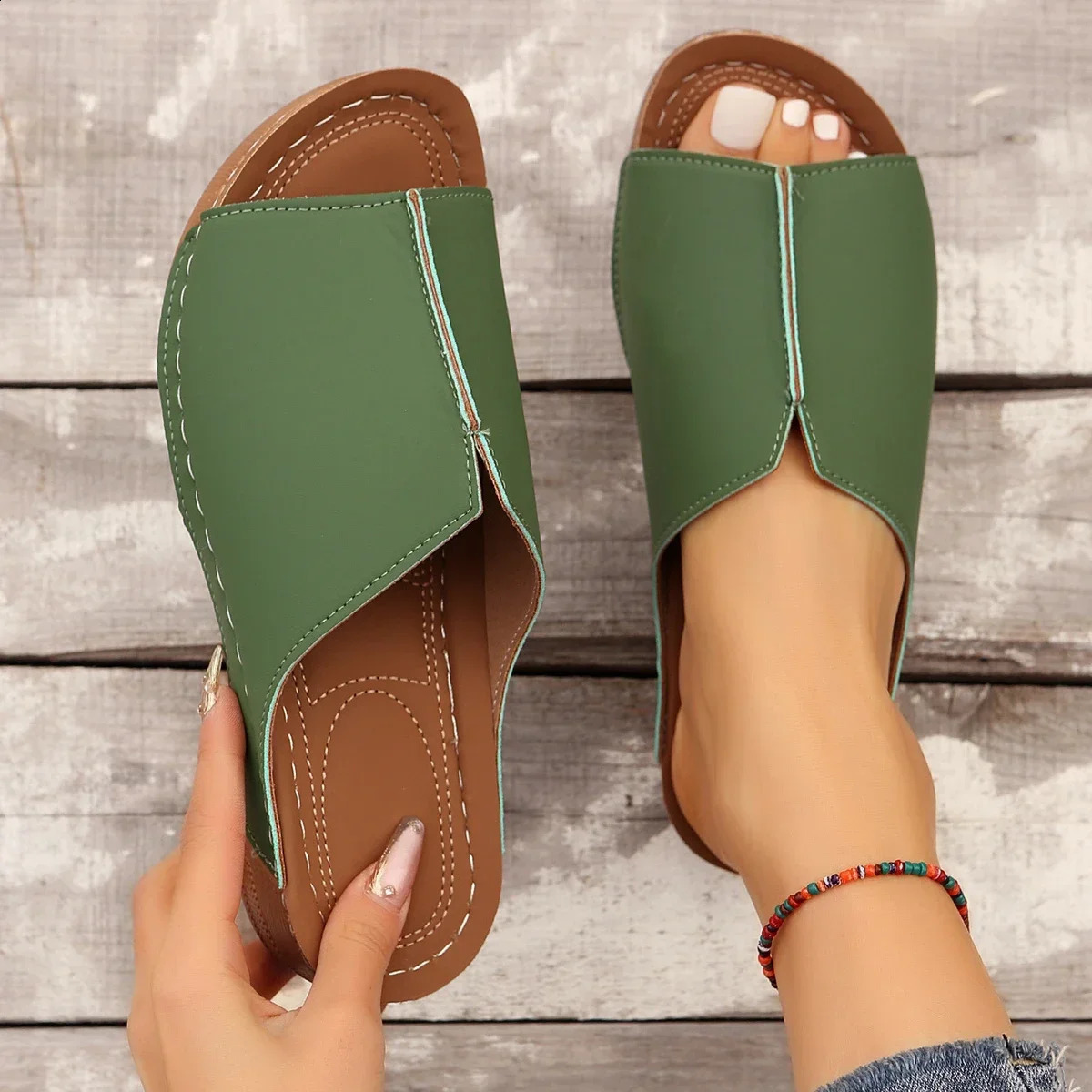 WomenS Open Toe Sandals Summer Woman Fashion Breathable Comfortable Sandals Wedge Buckle Female Footwear Zapatos Fucsia Mujer 250410