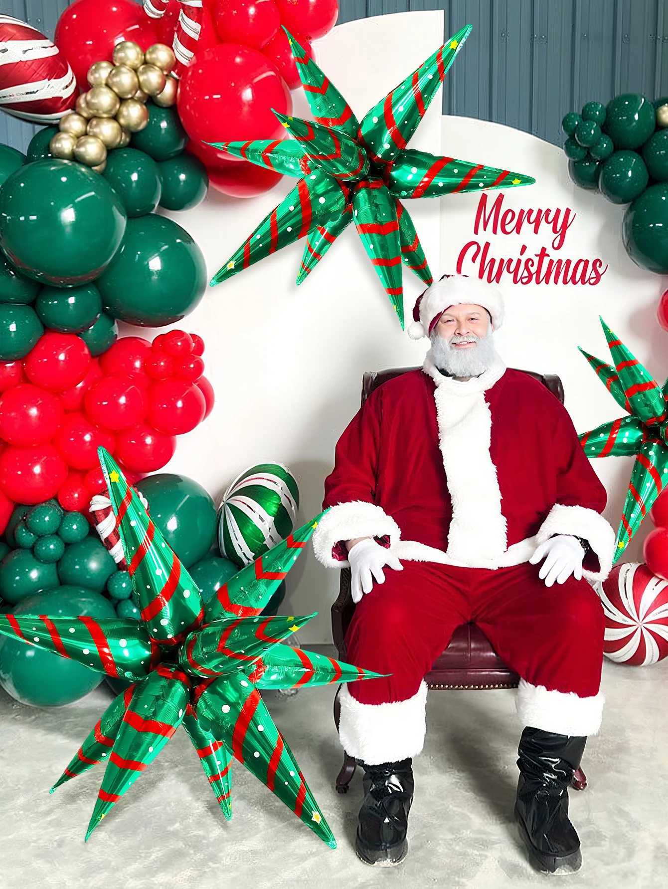 Christmas Christmas Exploding Star Aluminum Foil Balloon Christmas Party Birthday New Year Santa Claus Snowman Party New Years Eve Y251111