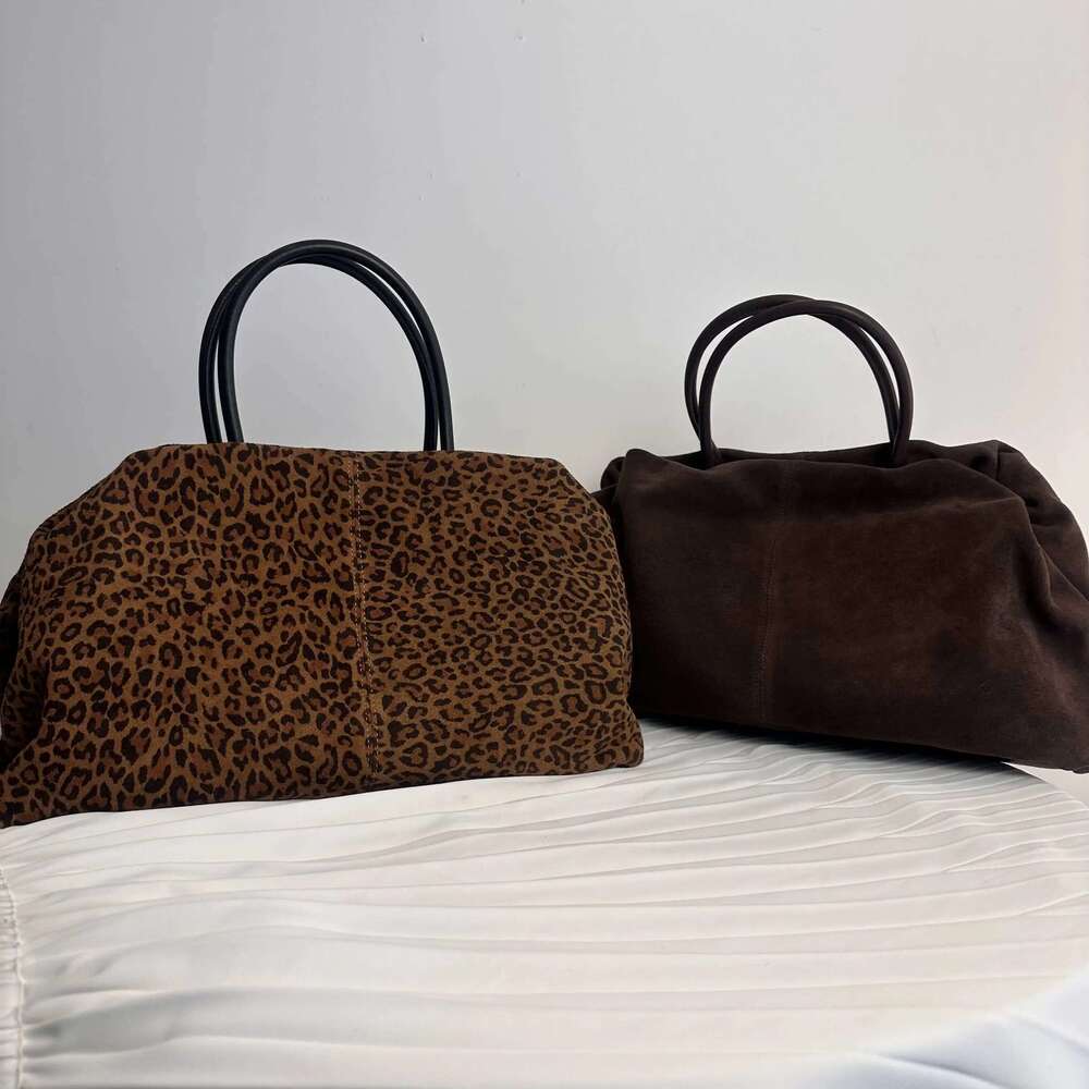 Motingsome Oversized 40Cm Women Tote 100% Natural Suede Leather Lady Handbag Daily Bags Bowg Purses Matte Cowhide Bag