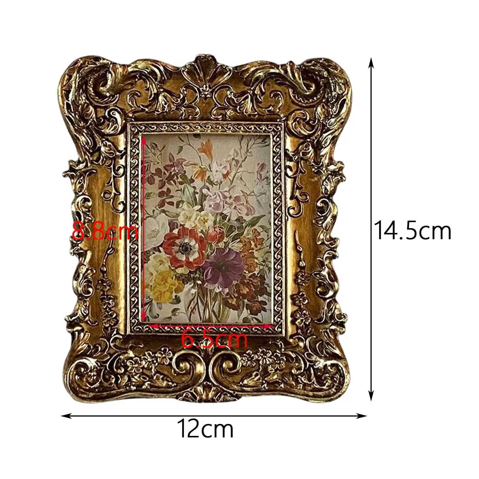 Embossed Floral Photo Display Holder Elegant Decorative Table Wall Hanging Picture Frame for Hallway Home Decor L251110 H260306