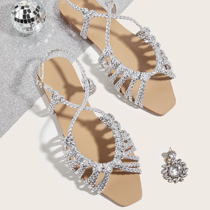 hot Women Designer Sandals Fashion Woven Sandal Summer Beach Flat Sandles