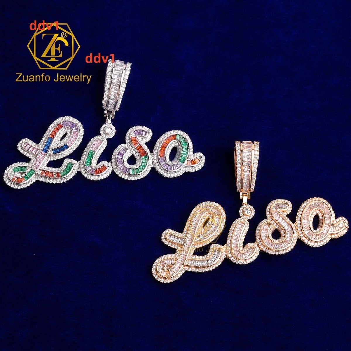 HipHop Luxury 925 Sterling Silver VVS Moissanite Diamond Pendant with Fully Iced Name Letter Fine Pendants Charms Customizable