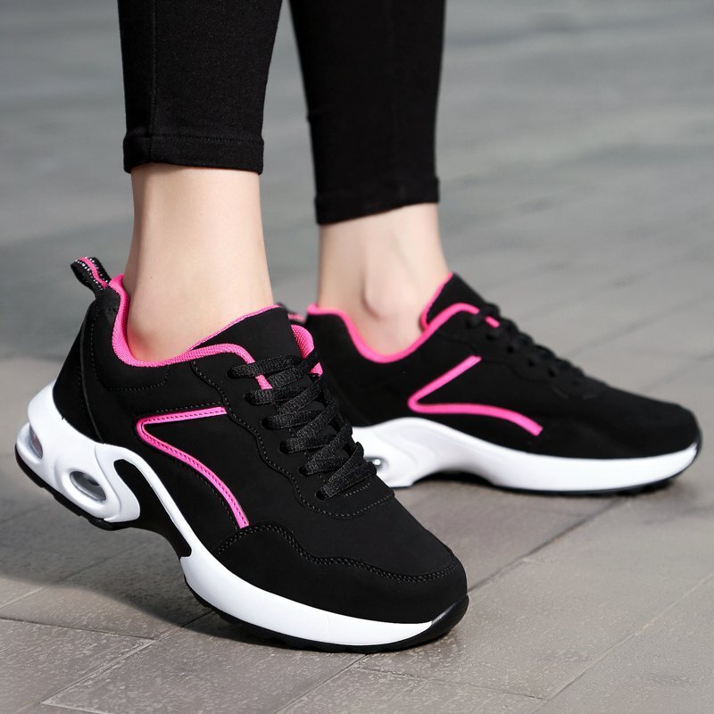 Free Shipping Air Cushion Sneakers Autumn Winter Running Shoes Plus Size Leather Sport Shoes for Women