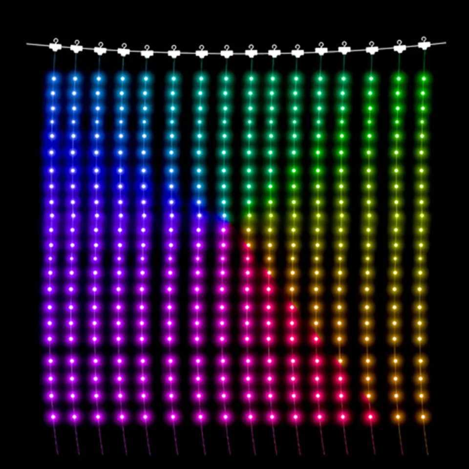 Christmas LED RGB Smart Curtain Lights with Music App Controls Fairy Light DIY String Lamp Party Window Curtain Bedroom Christma Deco Y251111