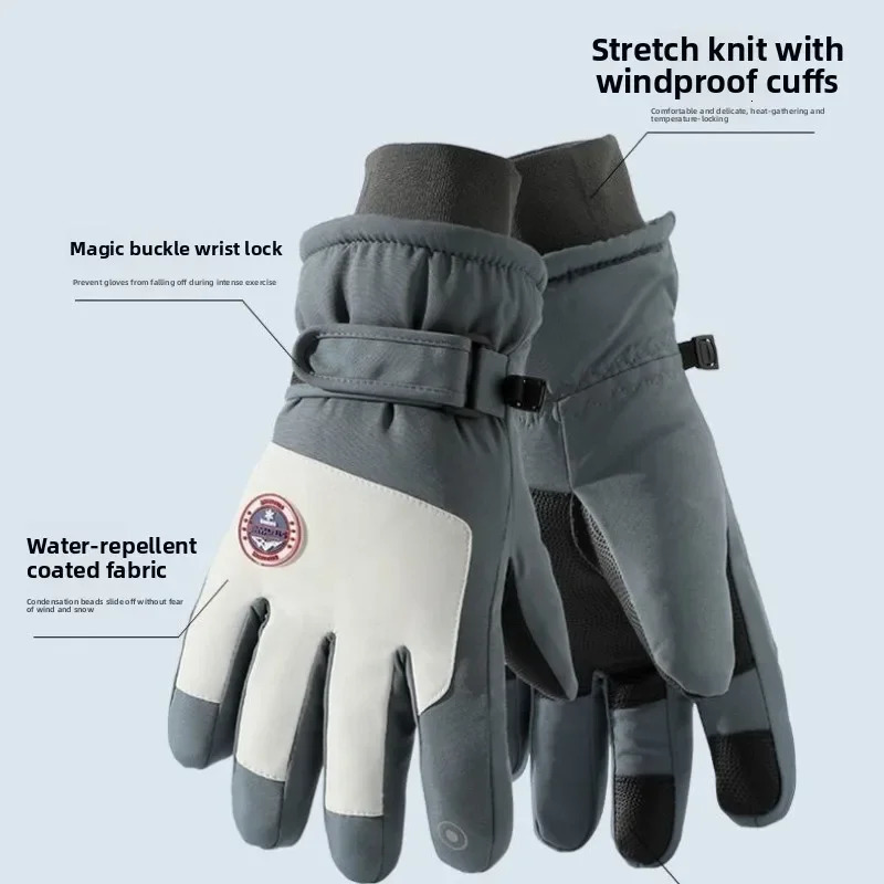 Adult Touch Screen Gloves Men Womens Winter Ski Warm ColdProof Fleece Thickened Lined y251110
