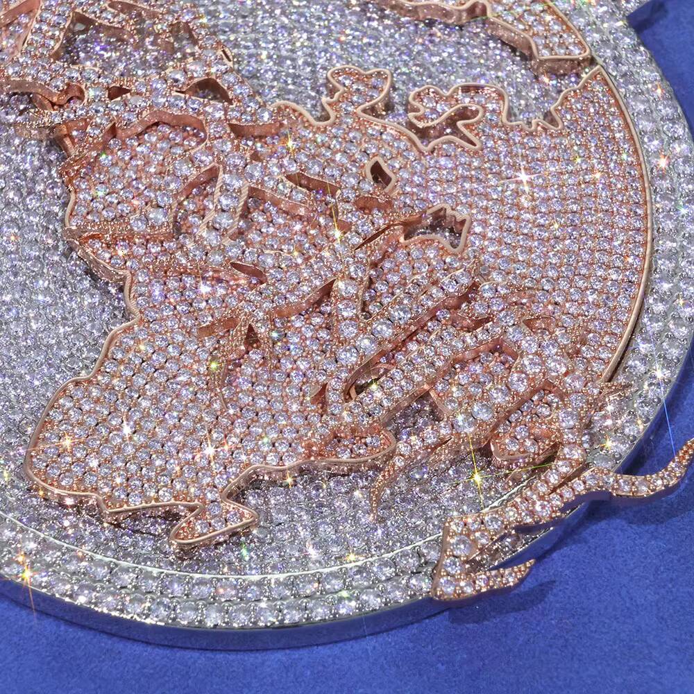 NUOYA Round Rose Gold Plated Letter Pendant Personalized Hip Hop Necklace Custom Name Charm Jewelry Customizable