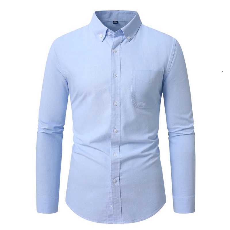 Mens hard-wearing high-quality cotton shirts long-sleeved shirts solid color and striped shirts K251110