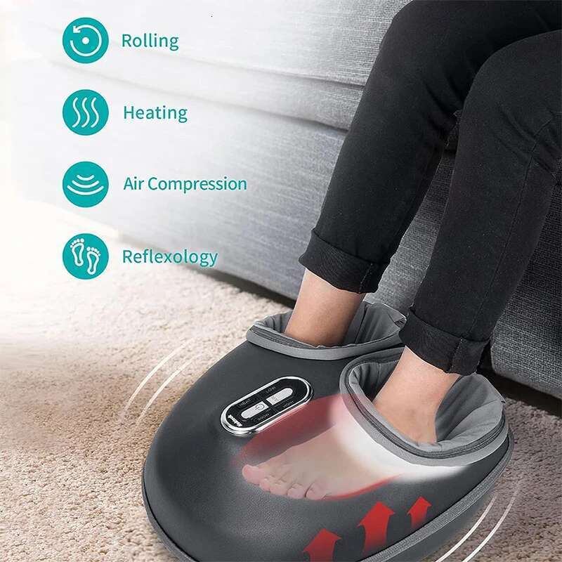 Nekteck Massager Heating Therapy Air Compression Shiatsu Knead Roller Muscle Relaxation Electric Foot Massage hine
