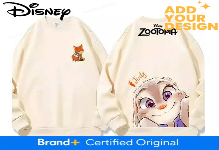 Disney Crazy Zootopia Pullover Women's Autumn and Winter Children's Clothes Couple Crew Neck Casual Fashion Jacket