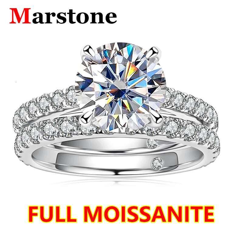 3ct Full Moissanite D Color Womens Luxuary Ring Set Bridal Sets Wedding Band 925 Silver Rings Fine Jewerly with GRA for Women