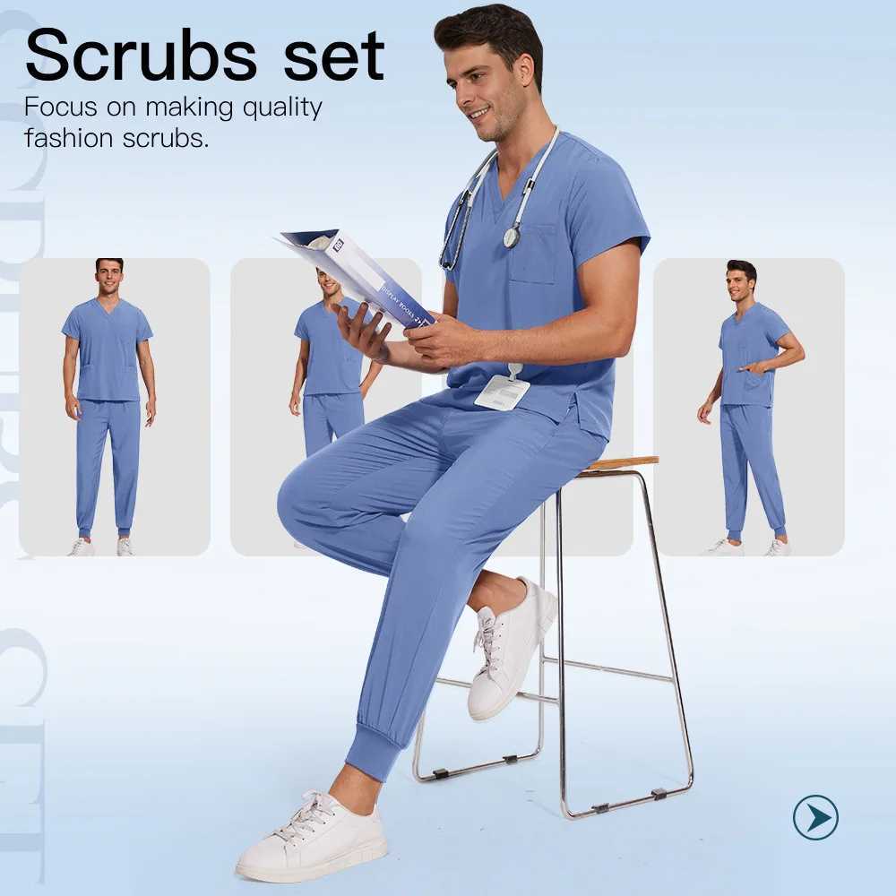 Doctor nurse surgical uniform womens frosted suit beauty Sn workwear clinical frosted top spa care tuning set X2504103