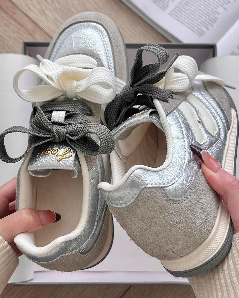 designer shoes 2025 Women's frosted genuine leather soft-soled comfortable German training shoes small-footed sports and leisure single shoes