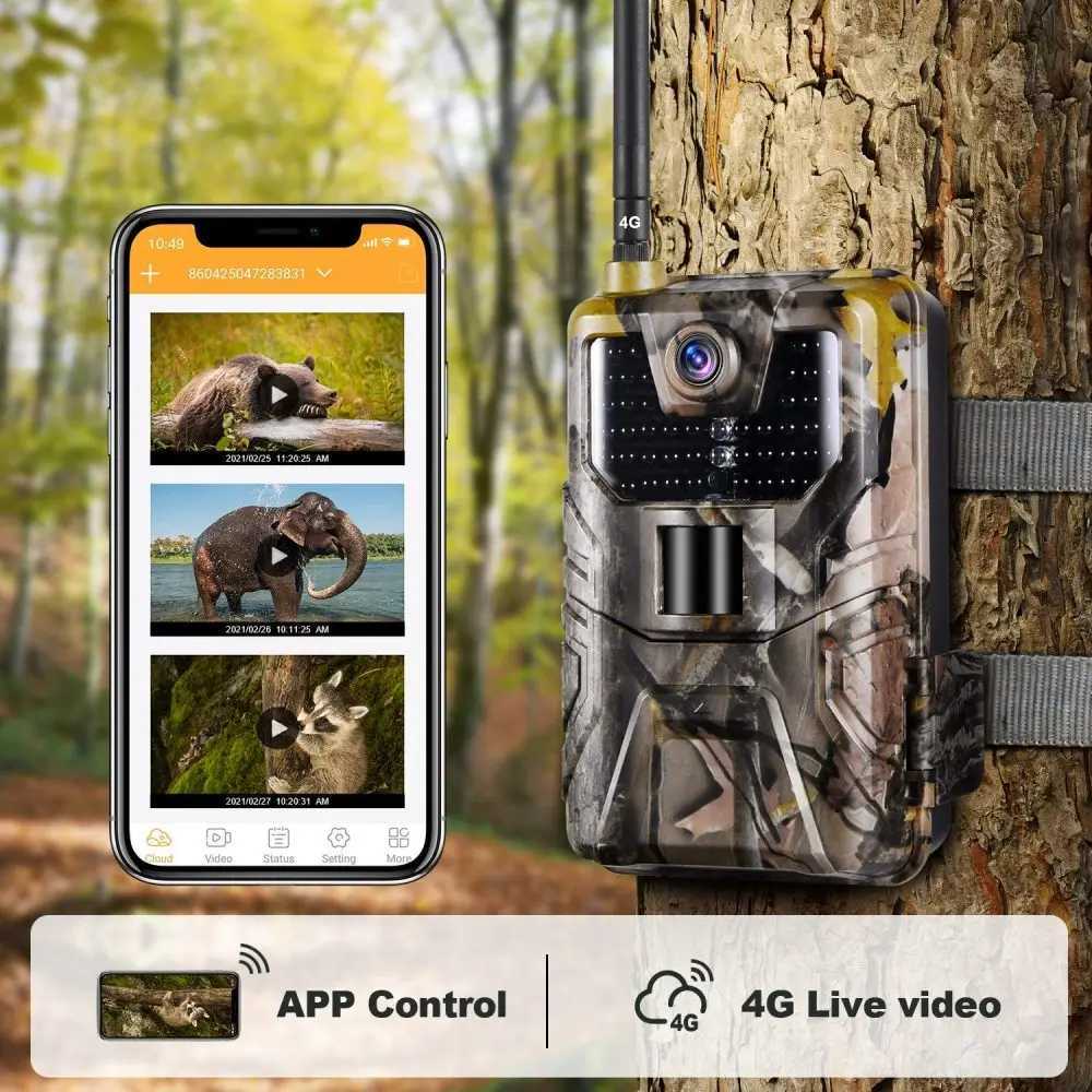 Outdoor 4K real-time video application tracking camera cloud service 4G 36MP hunting camera cellular mobile wireless wildlife night vision X2504111