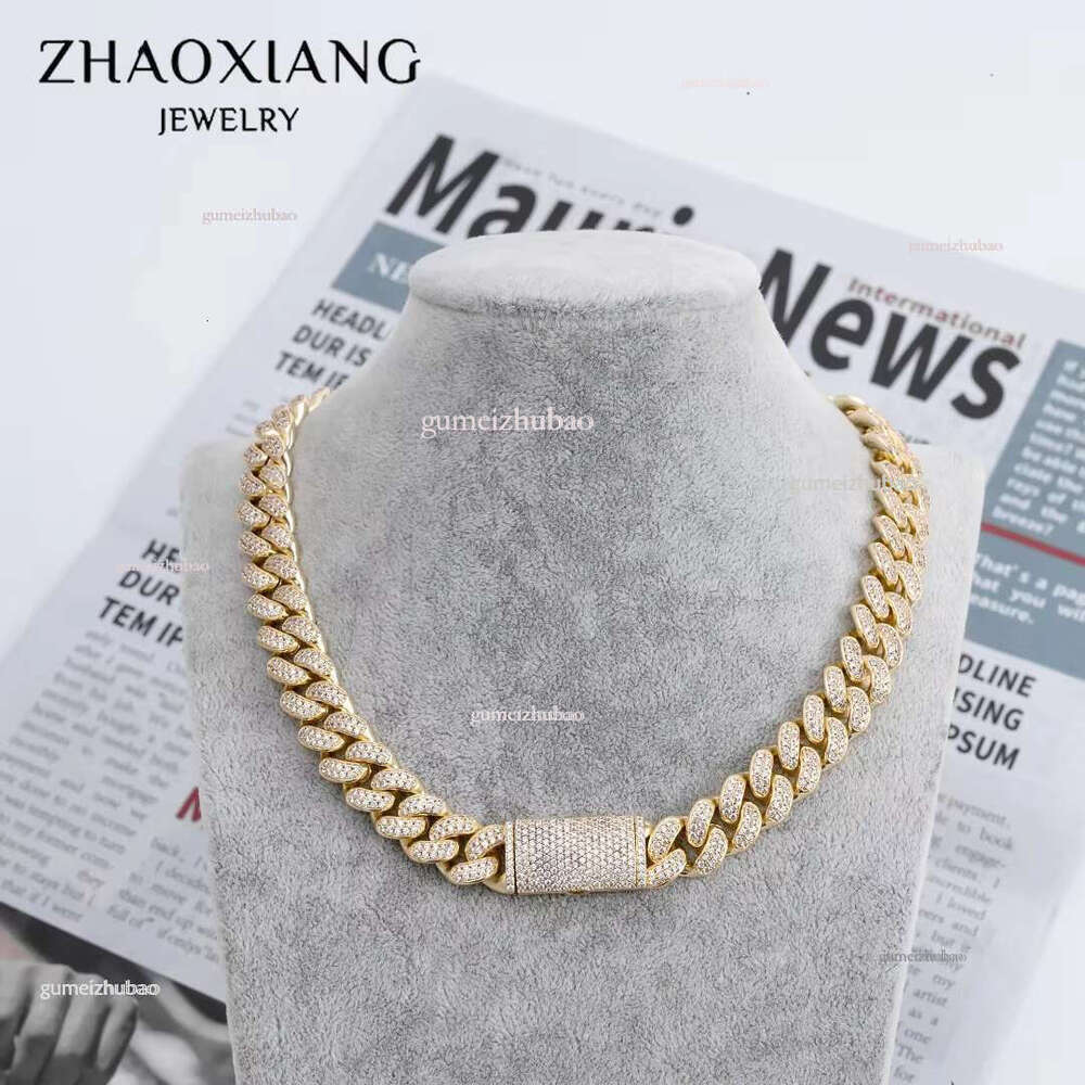 Jewelry Quality Hiphop Iced Out Cubic Zircon Cuban k Mens Brass CZ Dia Chain Necklace