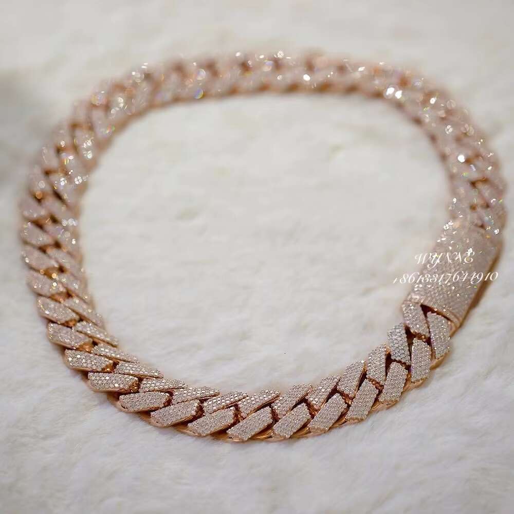 400G Heavier Big Guy 20mm 4 Row Diamonds 925 Sterling Silver Iced Out VVS Moissanite Diamond Cuban Link Chain
