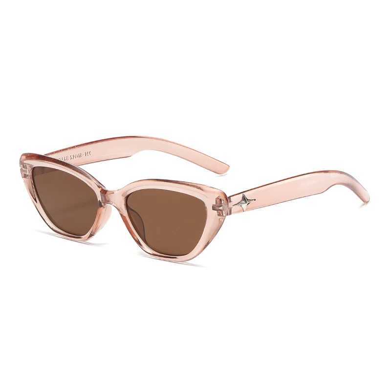 Fashionable cat eye sunglasses for women classic beige nail design retro womens sunglasses UV400 trend sunglassesT250411