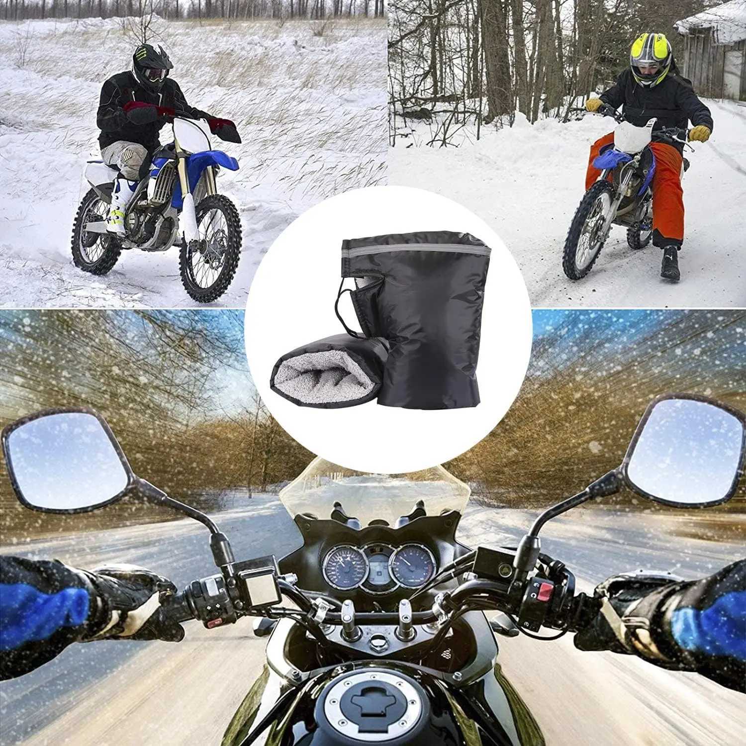 Universal Handlebar Mittens For Winter Windproof Warm Motorcycle Hand Bar Cover Electric Bike Windshield Gloves Handlebar Muffs S25118