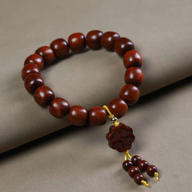 UMQ Natural Small Leaf Rosewood Old Diy Bracelet Men's and Women's Jewelry Clover Pendant Buddha Beads Wenwan