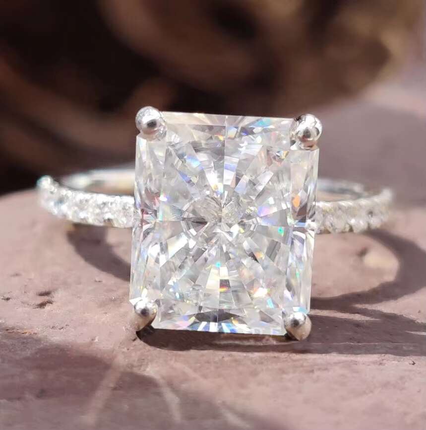 5.94 CT Radiant Cut Colorless Lab Diamond Engagement Ring Moissanite Jewelry Ring