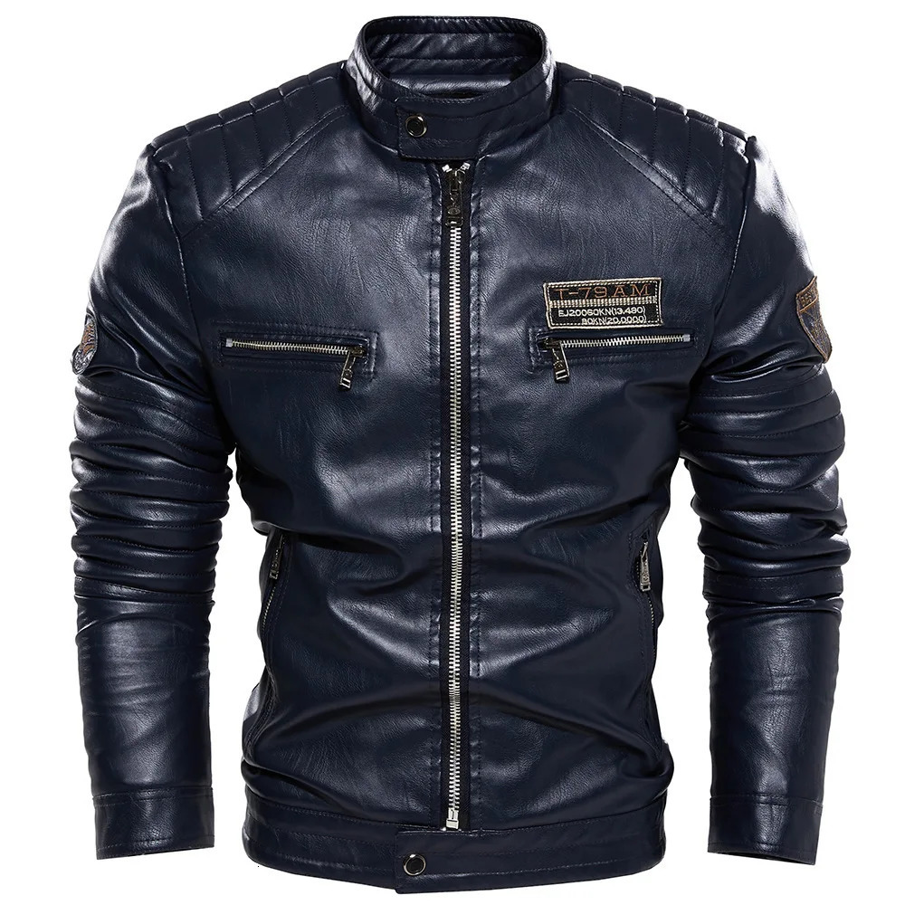 Men Outerwear Leather Moto Jacket Trend Mens Clothing Fashion Streetwear Blazer Casual Jackets 251103