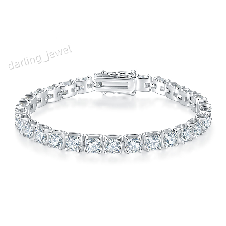 925 Sterling Silver 4mm Moissanite Tennis Bracelet