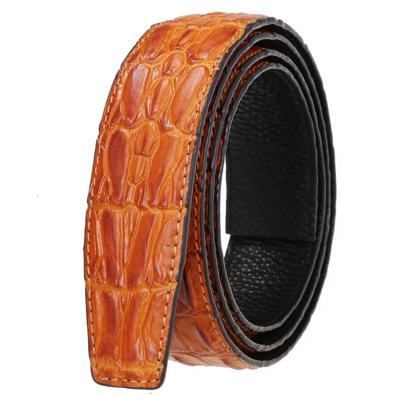 High Quality Three Bone Pattern Cowhide Belt Strip Automatic Belt Body Width 35CM 251031