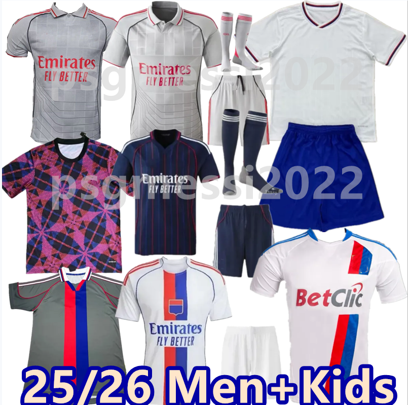 25 26 retro Lyonnais Lyon soccer jerseys Carriere GOVOU GOURCUFF TOULALAN JUNINHO BASTOS BENZEMA M.BASTOS JUNINHO CHERKI CAQUERET Uniforms Men Football Shirt 2XL