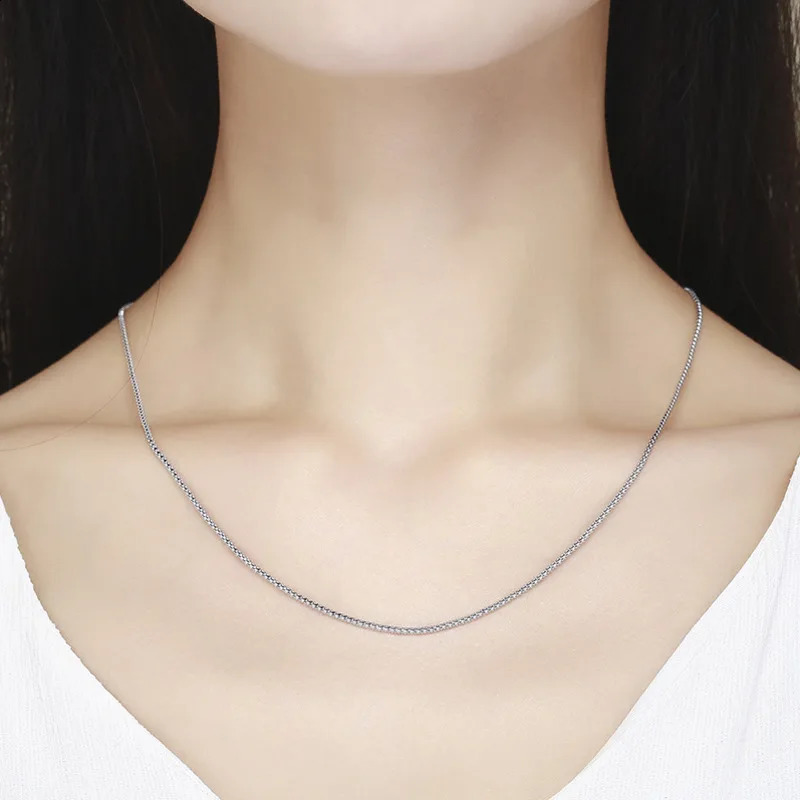 1.2mm thin 35cm-90cm genuine 925 sterling silver popcorn chain necklace for womens jewelry girl Coril Cori 14-32 inch Italian necklace 250408