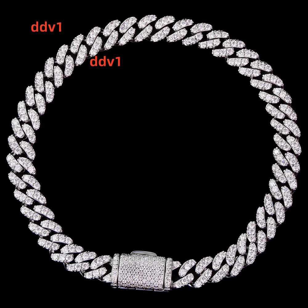 Wholesale 6MM Full Moissanite Chain Link 925 Sterling Silver Cuban Bracelet Fine Jewelry for Women
