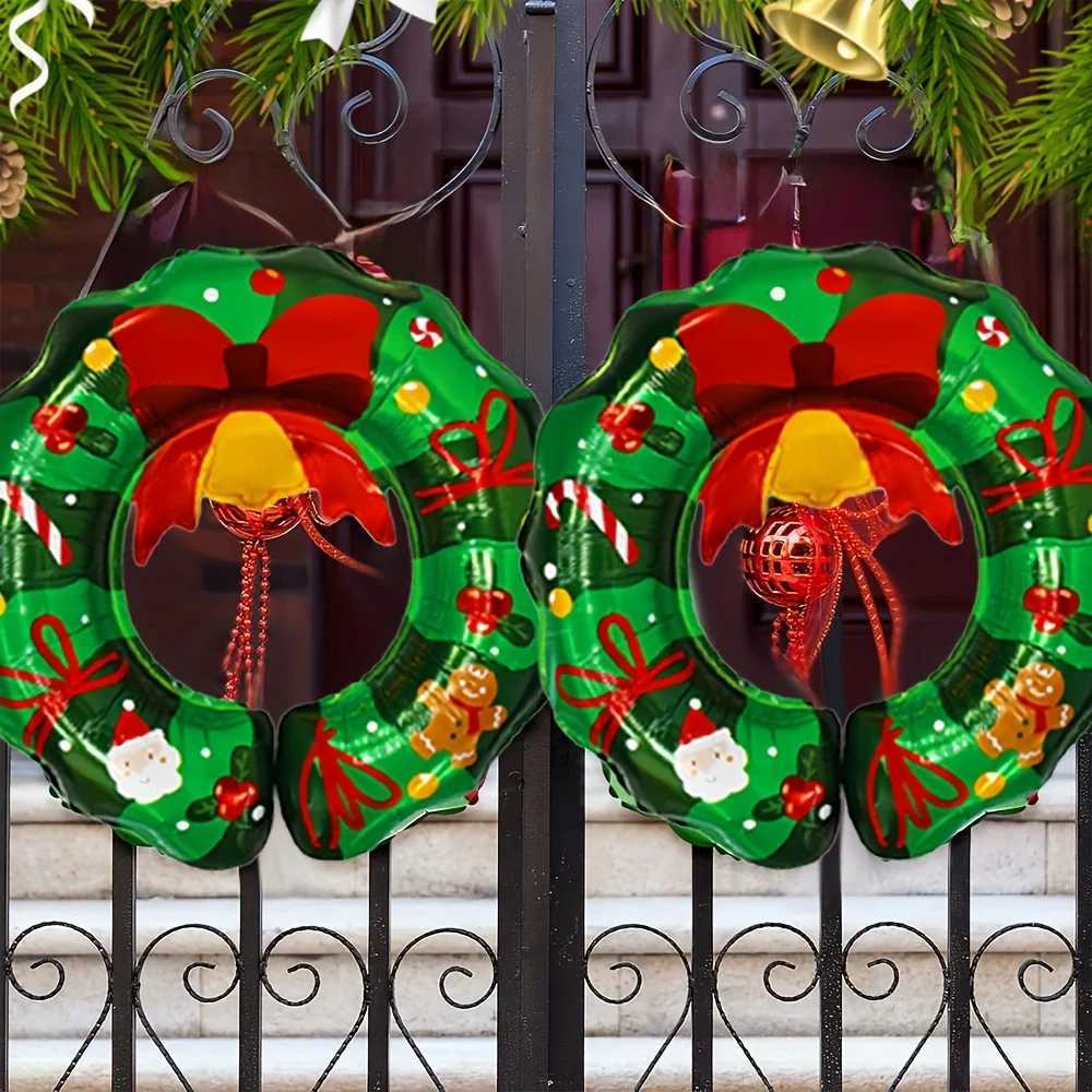 Christmas 3pcs New Christmas Themed Balloons Christmas Small Bell Wreath Santan Snowman Creative Design Styling Party Decoration Balloons Y251111