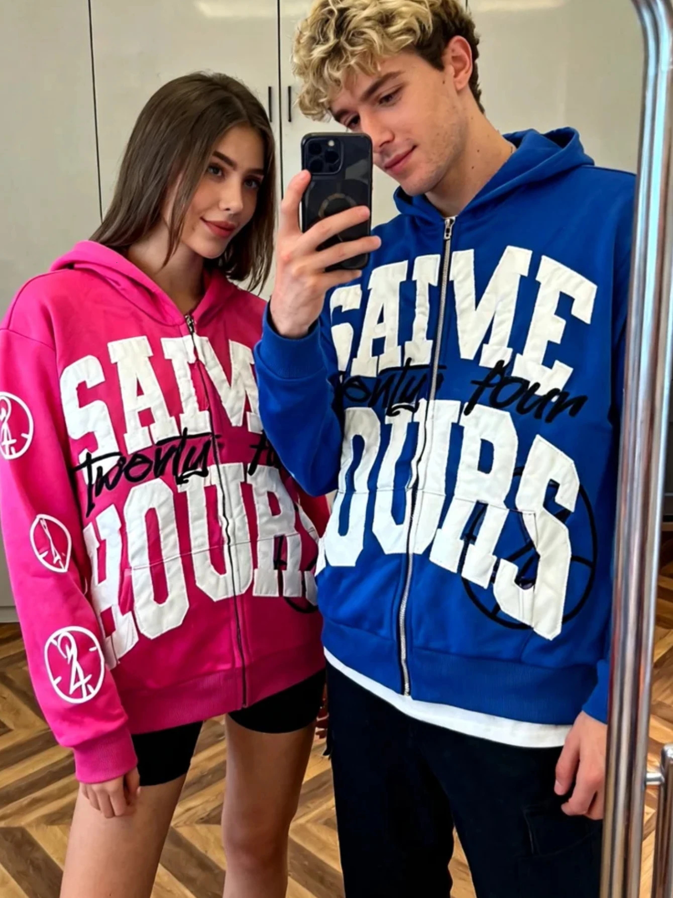 SAME HOURS Zip Up Hoodies for Women Y2K Cute Fall Jackets Street Hip-hop Style Red Jacket Unisex 251110