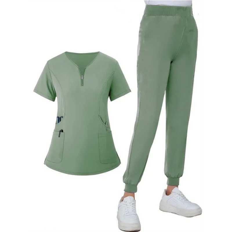 Hot selling hospital uniform thread medical washer nurse soft short Slve washer set womens washer uniform set X2504106