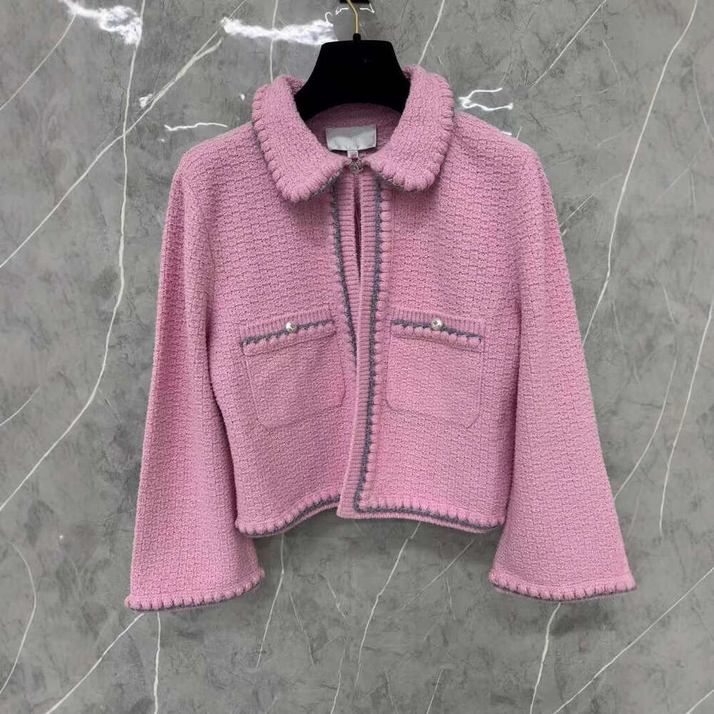 Designer clothing No, early autumn new item, Nanyou Gaoding Cha, small fragrance style, glitter round neck short jacket, women's pink