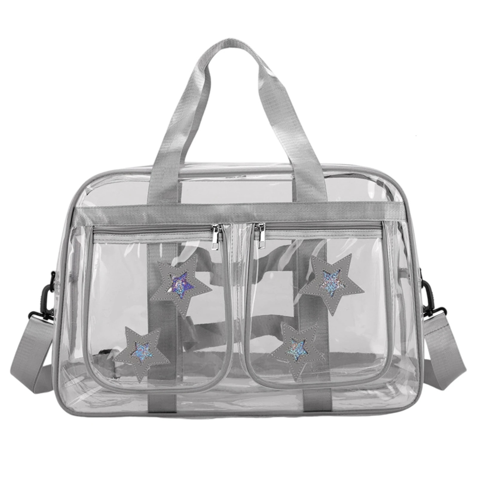 Women Clear Tote Bag for Seaside Travel Transparent PVC Shoulder Concert Bag 251110