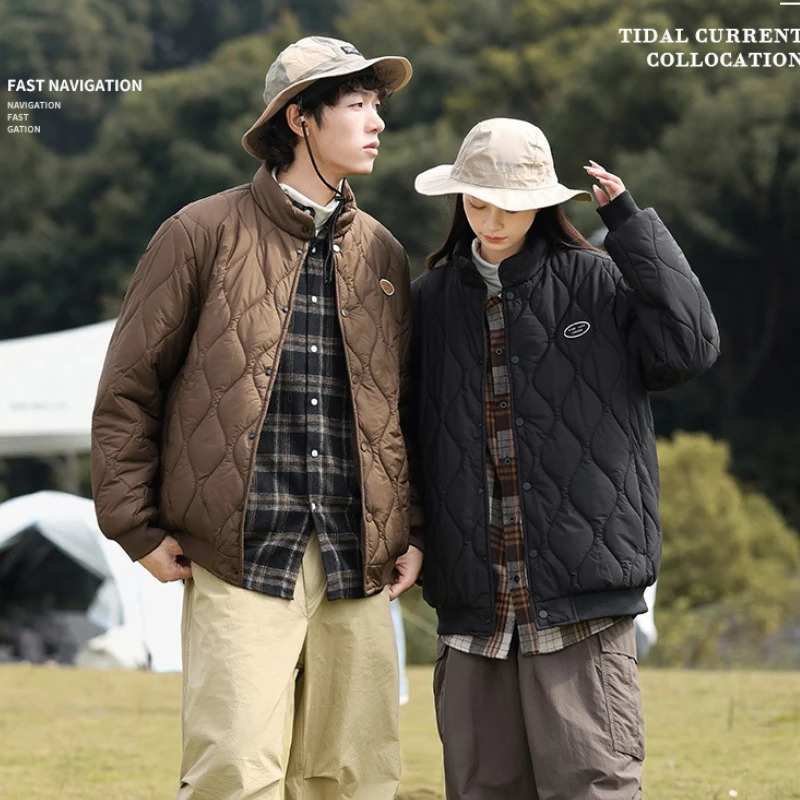 Streetwear Mens Thicken Puffer Jacket Korean Loose Warm Winter Cotton Padded Jackets Fashion Versatile Parka Coat Men Clothing 251106