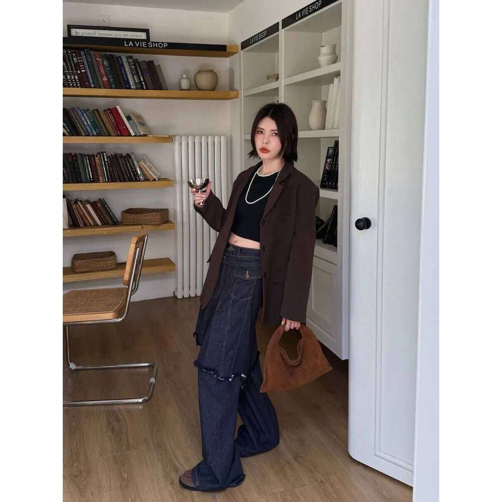 Nubuck Cowhide Niche Handbag High-Quality Suede Back-Of-Arm Triangle Crossbody Bag