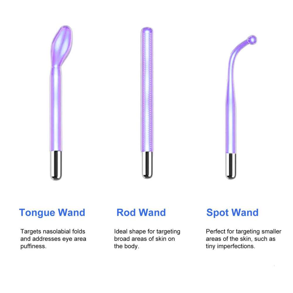 High Frequency Facial Spa Hine W/ LED Light Electrode Glass Tube Face Skin Care Wand Comb Acne Remover Beauty Instrument