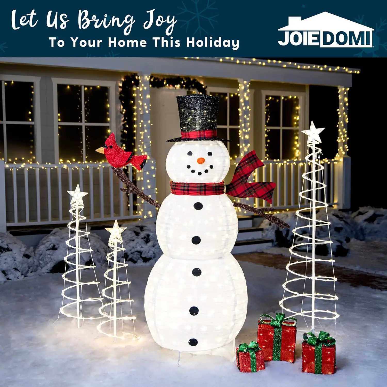 Christmas JOYFY 3 Pack Spiral Christmas Tree Lights 218 LED Outdoor Lighted Tree for Christmas Decorations Yard Xmas Eve Night Dcor Y251111